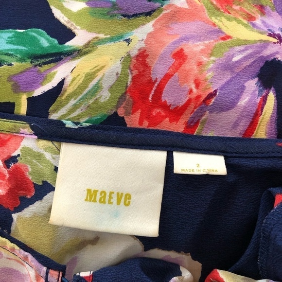 Anthropology Maeve silk Gardenia floral flutter sleeve blouse - Picture 7 of 9